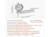 Dial Test Indicator with Metal Base, 0.03 mm Accuracy, 0-25.4mm Range, Easy to Read Large Dial, V952-NJCLGJGJDBFB6AWQ1001V0