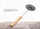 5pcs Potato Masher Portable Stainless Steel Wooden Handle Manual Spud Smasher Kitchen Tool V1294-YM0626-3118220316211