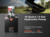 12 L Hydraulic Power Unit, Double Acting Dump Trailer Pump, 22 MPa Max Relief Pressure & 3.4 L/min V952-12VSZYFXJSYXGNVP0001V9
