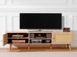 Rattan TV Stand, Mid Century Modern TV Stand for 65 inch TV, Boho Rattan TV Cabinet with Build-in V952-TBDSJ55YCXMS61WF0V3
