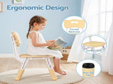 Keezi Kids Table and 2 Chairs Set Height Adjustable Toddler Desk and Chair Set for Ages 3-8, KTC-A-GRA-2CHAIRS-NAT