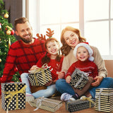 Wrapping Paper Set - 6s Gold & Black Christmas - Includes Ribbon & Stickers - 43x300 cm Per V1188-ZXY-131-380