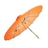 12x PARASOL UMBRELLA Chinese Japanese Bamboo Flower Pattern 80cm Large BULK - Orange V563-BR-12PARUMBRLA-ORNG