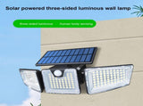 Solar Super Bright LED Sensor Wall Light Outdoor Patio Triple Wall Light IP65 Waterproof Adjustable V1294-YM0901-L6958