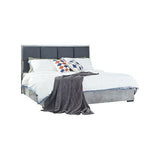 King Bed Frame Fabric Upholstery in Cement Colour V43-BED-COP-K