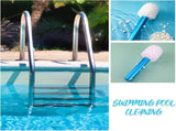 Corner and Step Pool Round Brush, Pool Step and Corner Brush, 180 Degree Rotation Handle Scrub Brush V1258-DP02-C-321