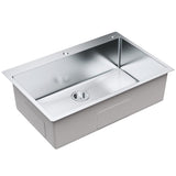 Kitchen Sink, 304 Stainless Steel Drop-In Sinks, Top Mount Single Bowl Basin with Accessories V952-QRSSCTSPDCY335P1LV0