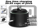 Black Portable Blender 600ml Personal Smoothie Maker USB Rechargeable Juicer Cup with 6 Stainless V888-ELOSUNG40413