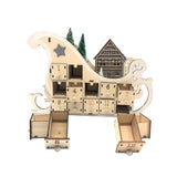 1PC Miniature Sled Decor Wood Calendar for Friends Christmas Party V1192-AZ-W-26784