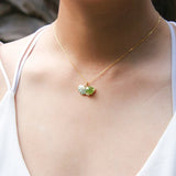 Gift Box - Aroma Necklace 925 Silver, Gold coated - Green Shell Electric Lime Purify V760-GBAJ - 12