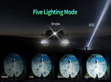 Rechargeable LED Flashlight - Military Flashlight - 5000 lumens - 26650 rechargeable battery - 6 V1188-MS-313-0535