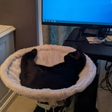Cat Desk Hammock Bed With Soft Faux Fur And Steel Frame Clamp Mount For Indoor Small To Medium Cats, V1237-ZY-807-096
