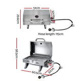 Grillz Portable Gas BBQ Grill PGB-1B-HP-SS-A