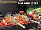 Grill Basket 2PCS Rolling Grill Baskets with Handle BBQ Grill Basket for Outdoor Grill Barbecue V1370-AZ4-07201