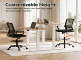 Artiss Office Chair Drafting Chairs Stool Computer Desk Studios Mesh Black OCHAIR-K-DRAF-BK