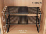 Black White adjustable mesh storage shelves, heavy duty home organizer, layered shelving, closet V1347-127-WHI-76662