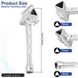 3 in 1 Triangular Wrench with Die Cast Zinc Alloy and Stainless Steel, ompact T Shape Design, for V1369-AZ3-W-12589