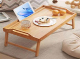 Foldable Breakfast Tray Wooden Bedside with Folding Legs & Handle 40x30x20cm Beige Snack V1366-AZ2-W-15927