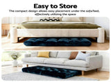 Artiss Floor Lounge Sofa Bed Flannel Fabric Navy FLOOR-SBL-M193-S-NA