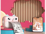 Pink rabbit Kids Instant Print Camera Zero Ink Digital Video Recorder with 32GB Card and 3 Paper V888-ELOSUNG40395