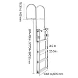 Retractable Dock Ladder, 5 Steps, Aluminum Alloy Pontoon Boat Swim Ladder, with Non-Slip Wide Steps, V952-MTZTSSSWPJ356MH3V001V0