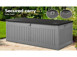 Gardeon Outdoor Storage Box 270L Container Lockable Garden Bench Tool Shed Grey OSB-S270-BKGE