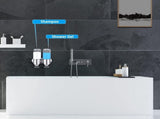 Wall-Mounted Soap Dispenser - 2 Reservoirs - 2x500ml - Stainless Steel - Shampoo Dispenser - Large V1188-MS101-01506-1