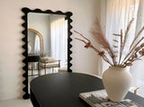 Interior Ave - Freya Scallop Mirror - Black - Large Full Length Mirror V355-IA-DM-FB