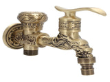 G1/2 Wall Mounted Washing Machine Faucet Brass Retro Hot Cold Water Tap Bathroom Supplies V1294-YM0718-3112200148311