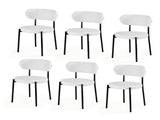 Artiss Dining Chairs Set of 6 Sherpa Boucle White DINC-B-W01-WHX6