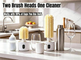 Rechargeable Electric Bottle Cleaner with Dual Brush Heads, 360&deg Rotating Cup Washing Brush for Mugs V1107-CS-DDXBJ