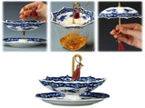 Umbrella-Shaped Ceramic Tea Infuser Classic Blue White Tabletop Decor Tea Strainer 4.57x4.06in V1369-AZ3-W-14775