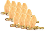 12x 1920s FLAPPER HEADBAND Headpiece Feather Sequin Charleston Gatsby Party BULK - Gold/Orange V563-BR-12FLAPPERHDBND-GLDORNG