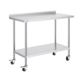 24 x 48 x 40 Inch Stainless Steel Work Table, Commercial Food Prep Worktable with Casters, Heavy V952-CFBXGGZTLCDJOVC8PV0