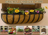 4 Pack 24 Inch Trough Coconut Liners, Natural Liners for Wall, Window Basket Deck Railing V1366-AZ2-W-14459