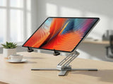 Levede Portable Laptop Stand 360 Rotating Bracket Foldable Aluminum Desk Riser TV1012-SL-AU