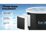 Weisshorn Portable Ice Bath Tub 80X80CM Inflatable Folding Bathtub Spa Massage ICE-TUB-80X80-BK