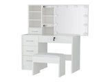 Artiss Dressing Table Set Stool 10 Led Bulbs White Dylan FURNI-L-DRESS05-LED-WH-AB