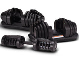 Powertrain 2x 40kg Adjustable Dumbbell Home Gym Exercise Equipment Free Weights DMB-BF2-040-2