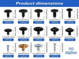 160-Pack 14-Size Metal Car Screws Galvanized, Rust & Oxidation Resistant Fasteners for Car Body, V1366-AZ2-W-15138