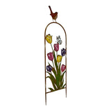 Arched Garden Stake w Coloured Flowers 94cm V637-71313STK