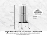 Orku 17L Gravity Benchtop Water Filter System - Stainless Steel V238-SUPDZ-41002478370896