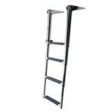 Telescoping Marine Ladder with 316 Stainless Steel Frame and Anti-Slip Steps for Boats, Yachts, V1341-ZY-ZC93S74A-4-STEP