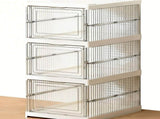 Shoe Storage Box Clear Plastic Stackable Shoe Organizer Space Saving Foldable Shoe Rack Sneaker V1294-YM0901-3117260015712