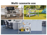 VEVOR Stainless Steel Cart, 3 Layers Lab Utility Cart 181 kg Weight Capacity, Medical Cart with V952-SYSSTCFB20134R3PNV0