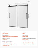 Frameless Sliding Bathtub Door, 1422-1524 mm x 1524 mm, Frameless Shower Glass Door, Frameless V952-TLYGM60W62HI3IDVNV0
