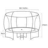 Kahuna Trampoline 14 ft with Roof - Orange TRA-KAH-14-OR-RF