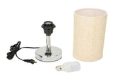 Bedside Touch Lamp Modern Stylish Linen Fabric Shade 3 Speeds Touch Dimming Nightstand Lamp V1294-YM0901-3119240046711