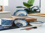 blue and white porcelain bowl, soup bowl, noodle bowl, ceramic bowl, large bowl, tableware, V1102-122-73196-CYN-6PCS