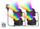 Set of 4 Pond Lights with Remote Control 20 Colors LED Submersible Fountain Lights IP68 Impermeable V1294-YM0901-3119250019011
